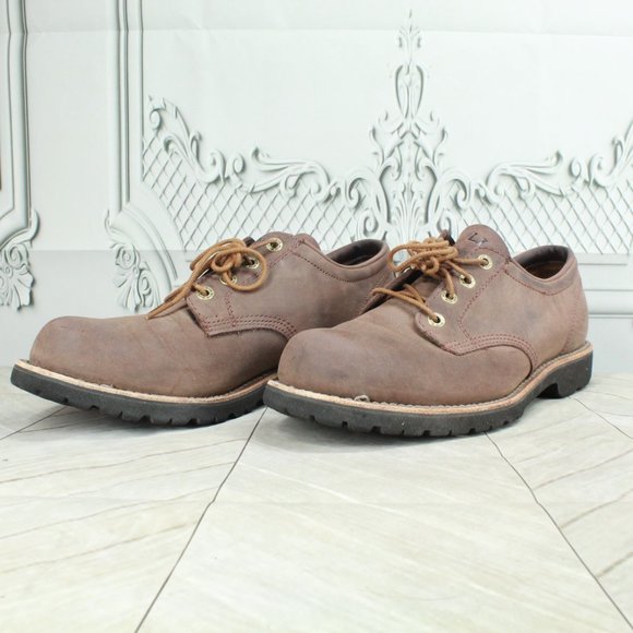 LL BEAN Bucksport Brown Leather Plain Toe Waterproof Work Shoe Size 10 M - Picture 2 of 9